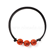 Black, show in picture 1Woven bracelet, Basketball, Football, and Rugby Beaded Bracelet(LJ3627-8)