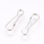 Iron Keychain Clasp Findings, Snap Clasps, Platinum, 15x4x1mm(IFIN-K038-04P)