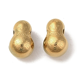 Ion Plating(IP) 304 Stainless Steel European Beads, Large Hole Beads, Doll, Golden, 13x8.5x9mm, Hole: 4.5mm(STAS-K285-23G)
