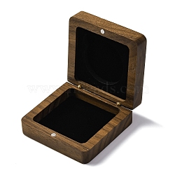 Wood Coin Medal Storage Box, with Magnet and Velvet, Square, Black, 68x67x26.5mm, Inner Diameter: 40mm(AJEW-XCP0002-74A)