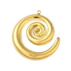 Ion Plating(IP) 304 Stainless Steel Pendants, Spiral Charm, Real 18K Gold Plated, 30x27.5x2.5mm, Hole: 1.4mm(STAS-C104-33G)