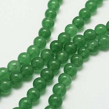 Natural Green Aventurine Bead Strands, Round, Dyed, 4mm, Hole: 0.8mm, about 90pcs/strand, 14.8 inch