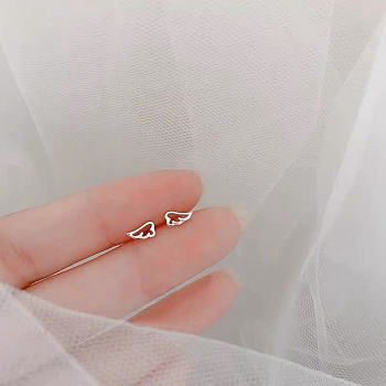 Alloy Earrings for Women, with 925 Sterling Silver Pin, Wing, 10mm