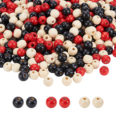 Mixed Color Round Wood Beads