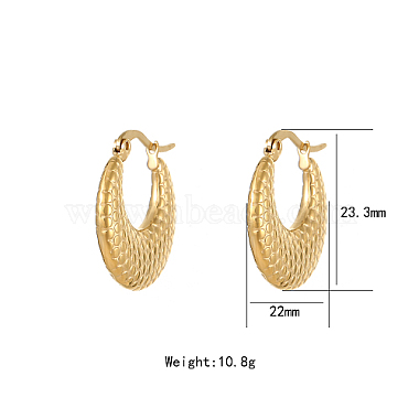 Real 18K Gold Plated 304 Stainless Steel Hoop Earrings(GU2776-2)-2