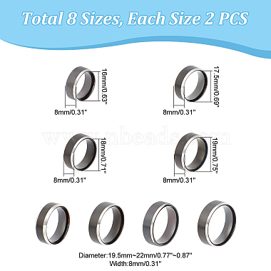 16Pcs 8 Size 304 Stainless Steel Plain Band Rings Set(RJEW-UN0002-91)-3