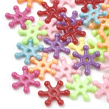 16mm Mixed Color Snowflake Acrylic Beads