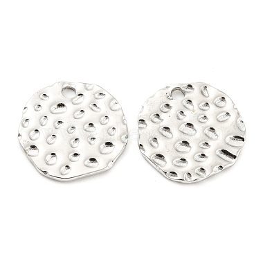 Stainless Steel Color Flat Round 304 Stainless Steel Pendants