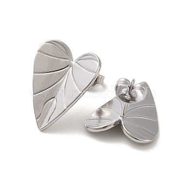 Leaf 304 Stainless Steel Stud Earrings for Women(EJEW-L272-034P-01)-2