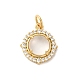 Flat Round Rack Plating Brass Micro Pave Clear Cubic Zirconia Pendants(KK-G504-16G)-1