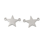 304 Stainless Steel Connector Charms, Star, Non-Tarnish, Stainless Steel Color, 9x13x1mm, Hole: 1mm(STAS-P433-06P)