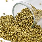 MIYUKI Delica Beads, Cylinder, Japanese Seed Beads, 11/0, (DB1164) Galvanized Matte Zest, 1.3x1.6mm, Hole: 0.8mm, about 2000pcs/10g(X-SEED-J020-DB1164)