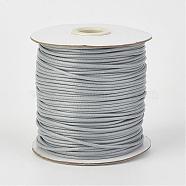 Eco-Friendly Korean Waxed Polyester Cord, Light Grey, 2mm, about 90yards/roll(80m/roll)(YC-P002-2mm-1128)