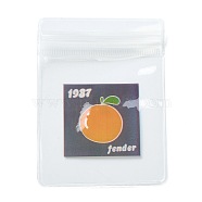 Rectangle Plastic Zip Lock Candy Bag, Storage Bags, Self Seal Bag, Top Seal, Orange Pattern, 8x6x0.2cm(OPP-M004-03A)