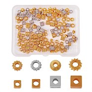 160 Pcs 8 Styles Brass Spacer Beads, Golden, 20pcs/style(KK-SZ0001-09G)
