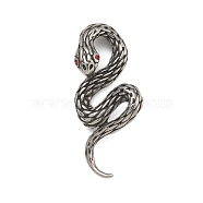 316 Surgical Stainless Steel Rhinestone Pendants, Snake, 41x18.5x10.5mm, Hole: 10x5.5mm(STAS-Z073-122AS-02)