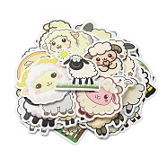 50Pcs Sheep Theme PVC Waterproof Stickers, Self-adhesive Decals, for DIY Scrapbooking, Photo Album Decoration, Mixed Shapes, Mixed Color, 47~49x48~53x0.2mm(STIC-Z004-05)