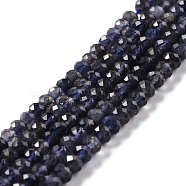 Natural Iolite Beads Strands, Faceted, Rondelle, 6x4mm, Hole: 0.8mm, about 90pcs/strand, 15.35''(39cm)(G-K312-13B-01)