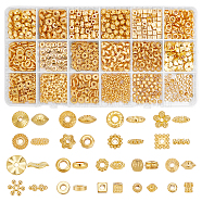 Elite 900Pcs 18 Styles Alloy Spacer Beads Sets, Donut & Bicone & Rondelle, Mixed Shapes, Golden, 4~7.5mm, Hole: 1~2.5mm, 50pcs/style(FIND-PH0018-19)