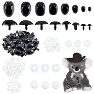 AHADERMAKER 56Pcs Plastic Craft Safety Screw Dog Noses, Plush Toys Doll Making Supplies, Black, 12~44x9~31mm(DOLL-GA0001-01)