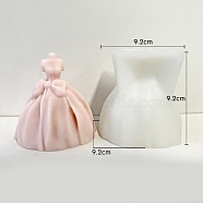 3D Wedding Dress DIY Silicone Candle Molds, Aromatherapy Candle Moulds, Scented Candle Making Molds, White, 9.2x9.2x9.2cm(PW-WG63318-05)