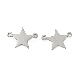 304 Stainless Steel Connector Charms, Star, Non-Tarnish, Stainless Steel Color, 9x13x1mm, Hole: 1mm(STAS-P433-06P)