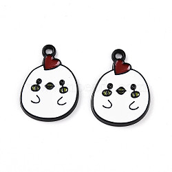 Spray Painted Alloy Enamel Pendants, Cadmium Free & Lead Free, Chick Charm, White, 19x14x1.5mm, Hole: 1.4mm(ENAM-T020-30-RS)