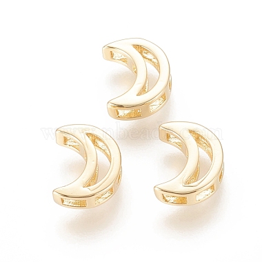 Real 18K Gold Plated Moon Brass Slide Charms