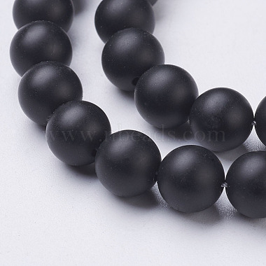 Natural Black Agate Beads Strands(X-G-D543-8mm)-2