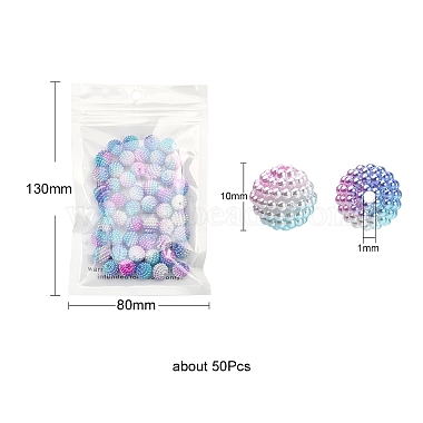 50pcs perles acryliques imitation perle(OACR-YW0001-11G)-5