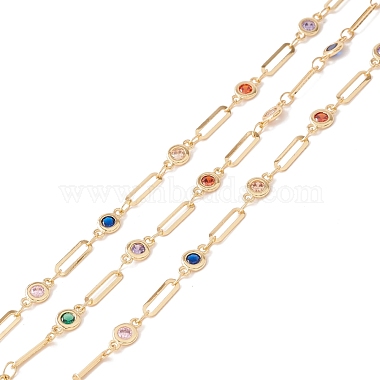 Colorful Brass+Cubic Zirconia Handmade Chains Chain