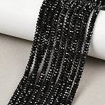 Natural Black Spinel Beads Strands, Faceted, Rondelle, 4.5x2~2.5mm, Hole: 0.6mm, about 159pcs/strand, 15.16''(38.5cm)(G-B175-A02-2x4mm)