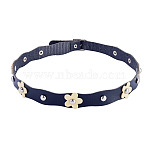 PU Leather Hat Bands, Flower, for Hat Accessories, Black, 658x22mm(AJEW-TADJ0001-32)