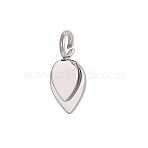 304 Stainless Steel Pendants, Stamping Blank Tag, Double Heart Charm, Stainless Steel Color, 11x5mm,Hole:2mm(STAS-OY016-39P)