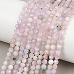 Natural Kunzite Beads Strands, Faceted, Round, 4mm, Hole: 0.6mm, about 97~98pcs/strand, 15.16''~15.35''(38.5~39cm)(G-P612-C-4mm-01)