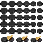 36Pcs 3 Styles Teflon & Rubber & EVA & Oil Glue Self-adhesive Furniture Protection Pads, Furniture Grippers, Flat Round, Black, 20~25x5.5~6mm, 12pcs/style(AJEW-CN0002-94A)