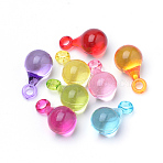 Transparent Acrylic Pendants, teardrop, Mixed Color, 22.5x12.5x11.5mm, Hole: 3mm(X-TACR-S144-48)