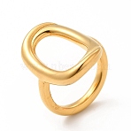 Ion Plating(IP) 304 Stainless Steel Ring, Rectangle, Real 18K Gold Plated, US Size 7 1/4, 3mm, Inner Diameter: 17.5mm, Rectangle: 24.5x17.5mm(RJEW-C049-33A-G)