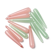Transparent Resin Spike Pendants, Cone Charms, Mixed Color, 35x7mm, Hole: 1.2mm(RESI-D050-08)