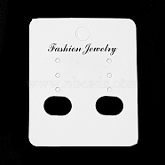 Paper Jewelry Display Cards, Earring Display Cards, Rectangle with Word Stainless Steel, WhiteSmoke, 5.45x4.5x0.05cm, Hole: 2mm and 11.5x8mm(CDIS-M005-33B)