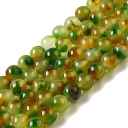 Natural Dyed Jade Beads Strands, Round, Green Yellow, 8.5mm, Hole: 0.8mm, about 45~46pcs/strand, 14.69''~15.04''(37.3~38.2cm)(G-M402-C03-21)