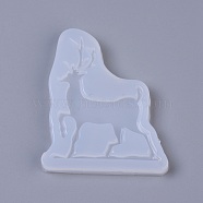 Silicone Molds, Resin Casting Molds, For UV Resin, Epoxy Resin Jewelry Making, Deer, White, 68x55x6mm(DIY-WH0146-44E)