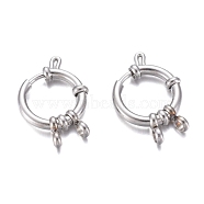 304 Stainless Steel Spring Ring Clasps, Ring, Stainless Steel Color, 16x2.5mm, Hole: 2.5mm(STAS-G190-17P-A)