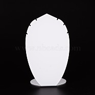 Acrylic Necklace Display Stands, White, 15.5x10.2x5.5cm(NDIS-N009-02C)