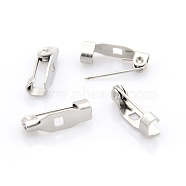 304 Stainless Steel Pin Brooch Back Bar Findings, Stainless Steel Color, 14x5x4mm, Hole: 2mm(STAS-J011-10)