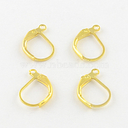 Iron Leverback Earring Findings, Golden, 16x11mm, Pin: 0.8mm(IFIN-Q113-G)