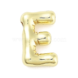 Rack Plating Brass Pendants, Long-Lasting Plated, Real 18K Gold Plated, Letter E, 21x13x5mm, hole: 3.5x2mm(KK-C055-01E-G)