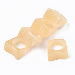 Resin Finger Rings, Imitation Gemstone, Wheat, US Size 6 3/4(17.1mm)(RJEW-N033-010-B02)