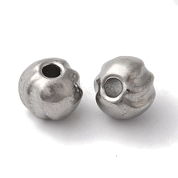 Non-Tarnish 304 Stainless Steel Beads, Round, Stainless Steel Color, 6x5mm, Hole: 1.6mm(STAS-I305-179P)