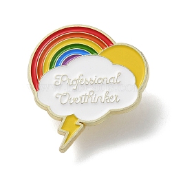 Word Professional Overthinker Enamel Pins, Light Gold Zinc Alloy Brooch for Women, Cloud, 31x28.5x1.5mm(JEWB-D022-02E-G)